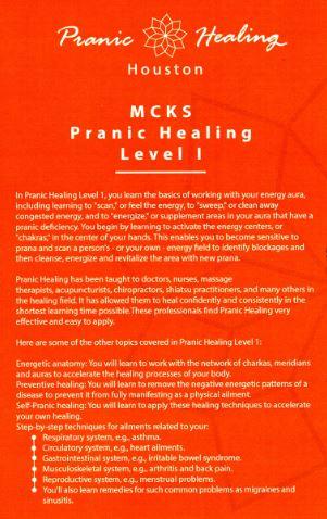 Pranic Healing Houston Flyer Front