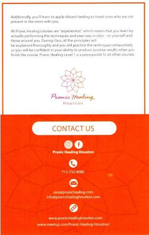 Pranic Healing Houston Flyer Back