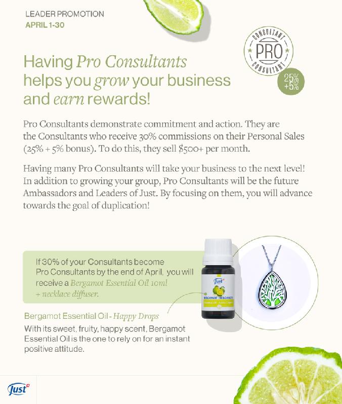 JUST April Promotion Consultant Leader