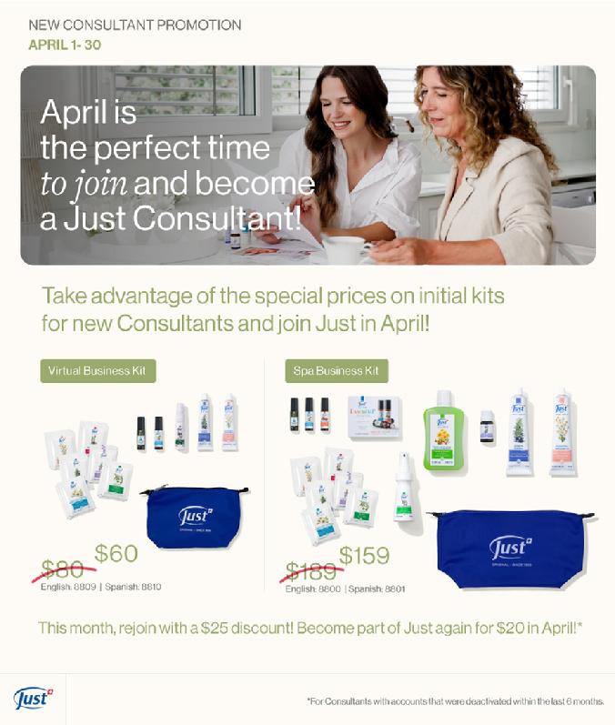 JUST April New Consultant Promotion