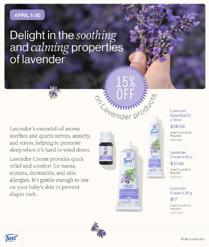 JUST April Promotion Lavender